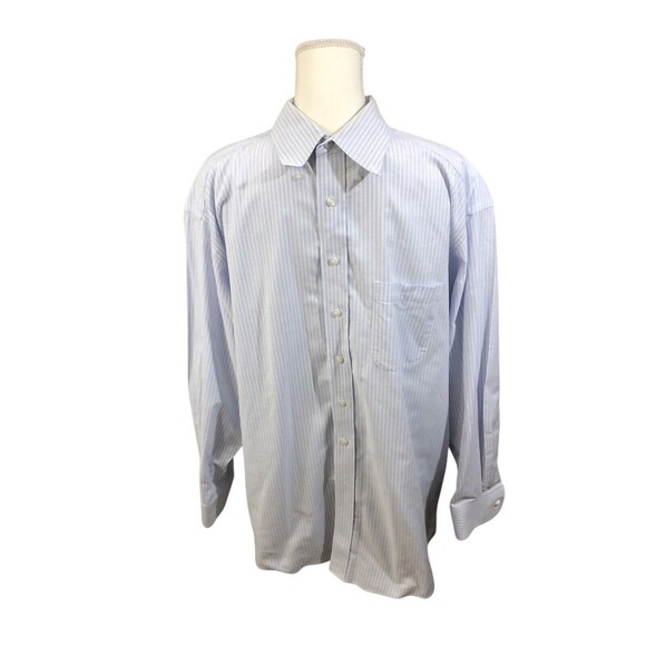 Roundtree Yorke Gold Label Button Down Shirt Men’s Blue And White Large - Picture 1 of 5